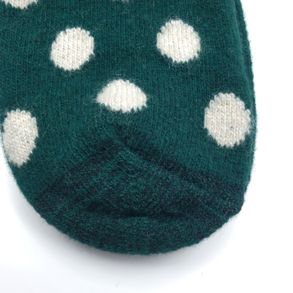 Garnet Hill Dot Socks Cashmere Blend Women's Green White 9-11 Slightly Imperfect - Picture 5 of 6